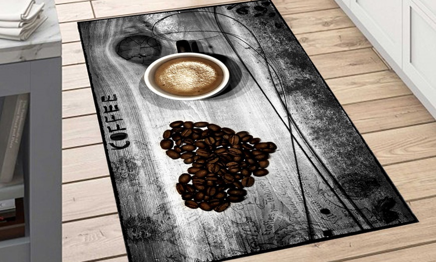 Image 1: Küchen-Teppich mit Kaffee-Motiv