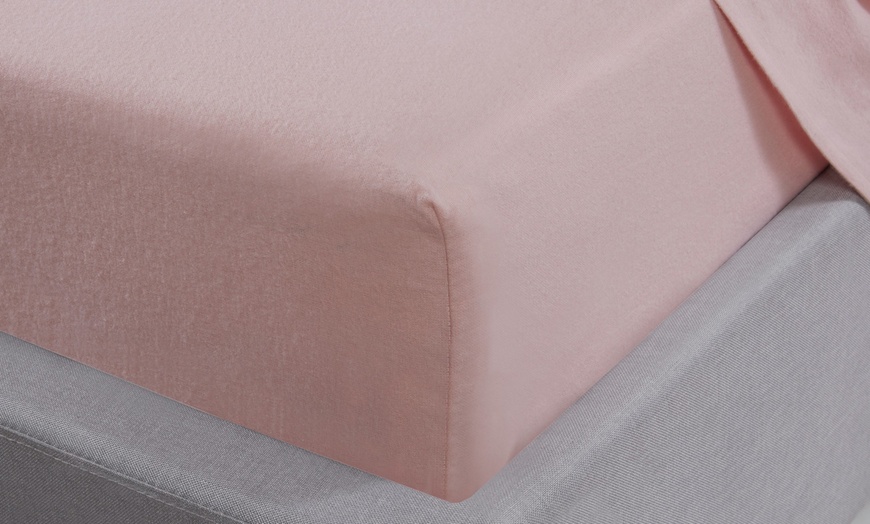 Image 4: Brushed Cotton Flannelette Bedsheet or Pillowcase