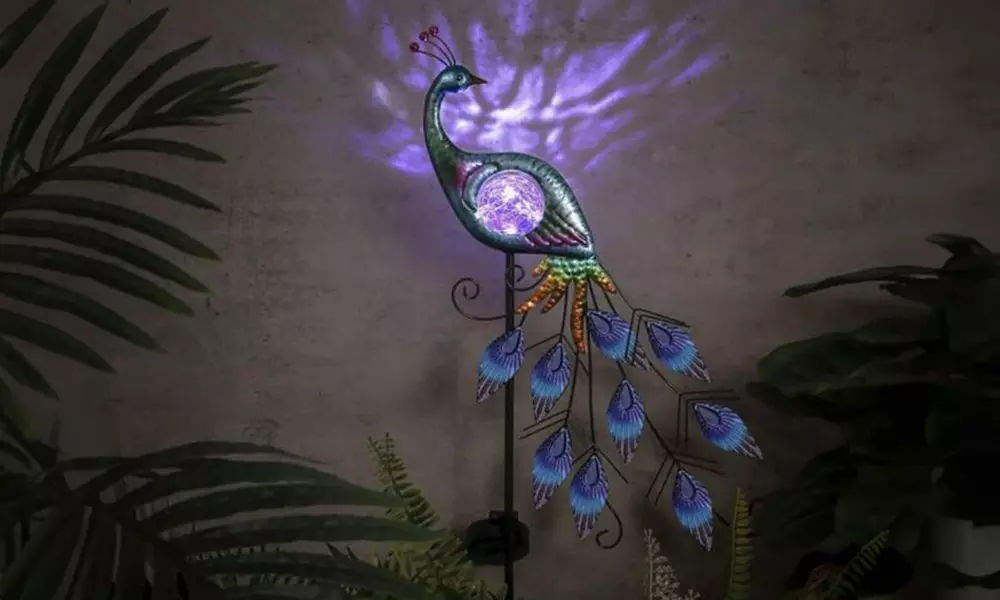 Solar Metal Peacock Garden Decorative Lights