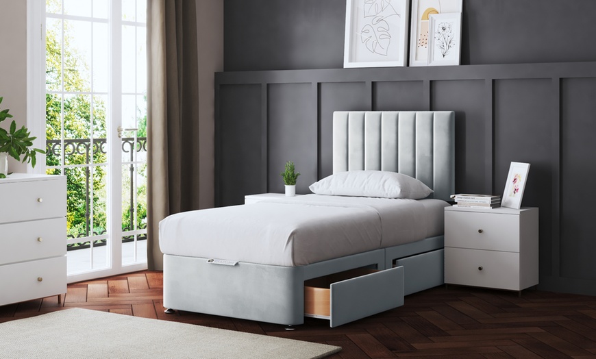 Image 16: Amelia Panel Divan Bed with Two Drawers with an Optional Mattress