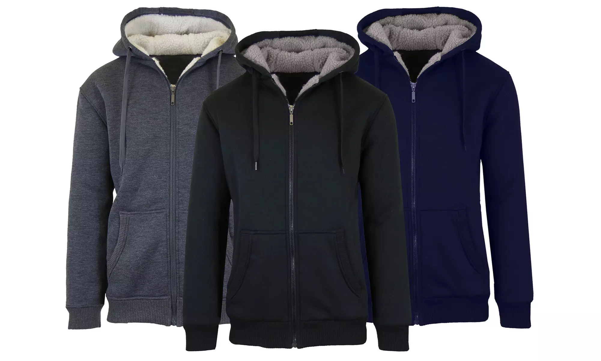 Men's Heavyweight Sherpa Fleece-Lined Zip Hoodie (S–2XL) - Primary Image