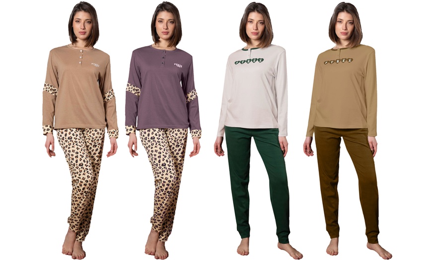 Image 1: Pigiama da donna in cotone interlock Pyrex