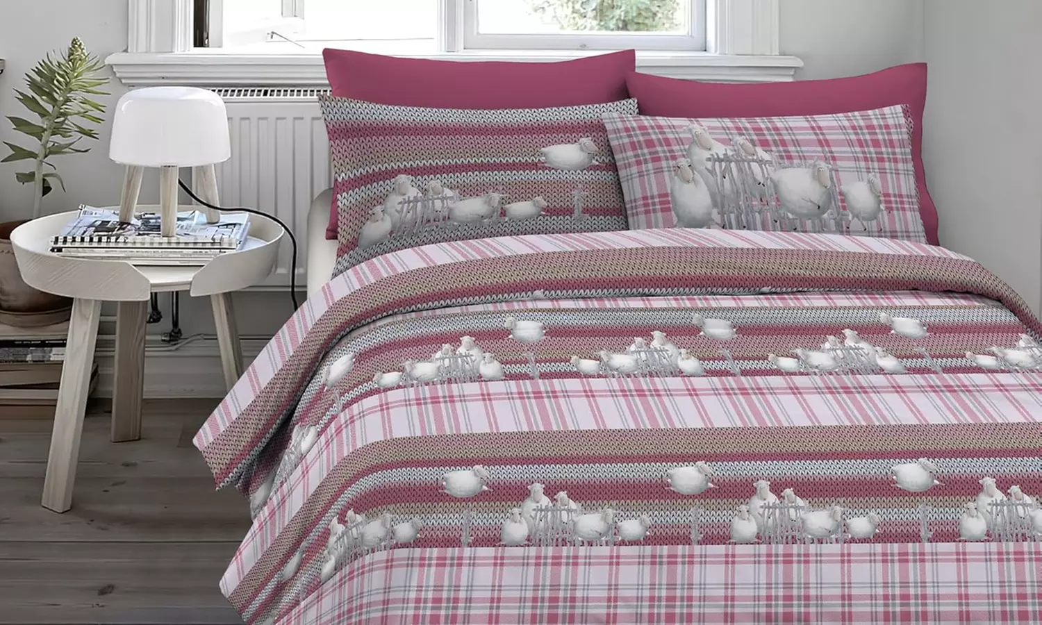 Juego de funda nórdica de franela 100 % algodón con fundas de almohada