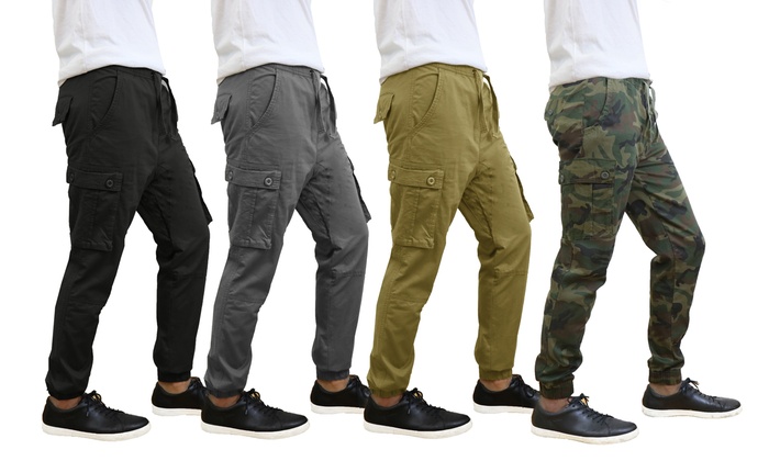 cotton twill cargo joggers