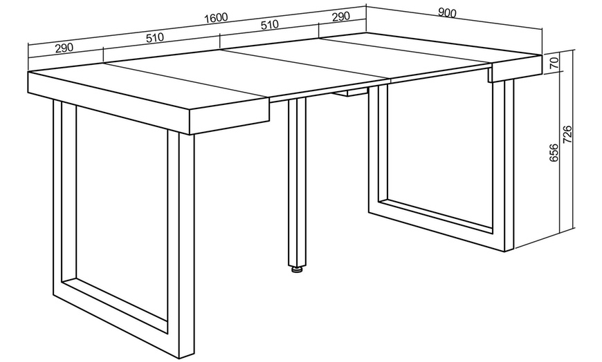 Image 37: Table console extensible avec pieds en bois massif