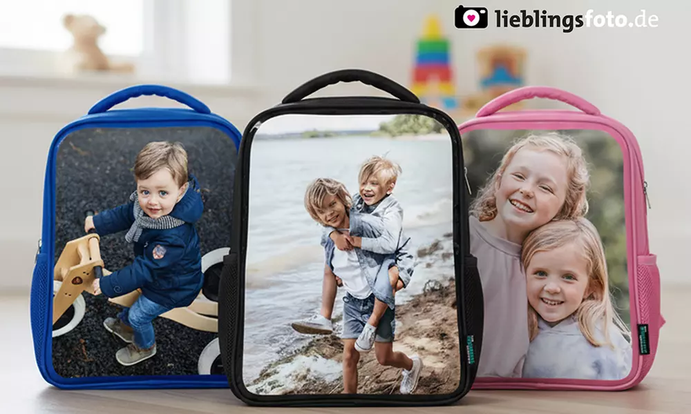 Personalisierbarer Kinder-Rucksack oder Kinder-Koffer mit eigenem Foto von Lieblingsfoto (bis 62% sparen) - Primary Image