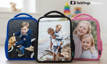 Foto-Rucksack für Kinder in Blau Größe 26 x 10 x 32 cm (zzgl. Versandkosten) - Lieblingsfoto