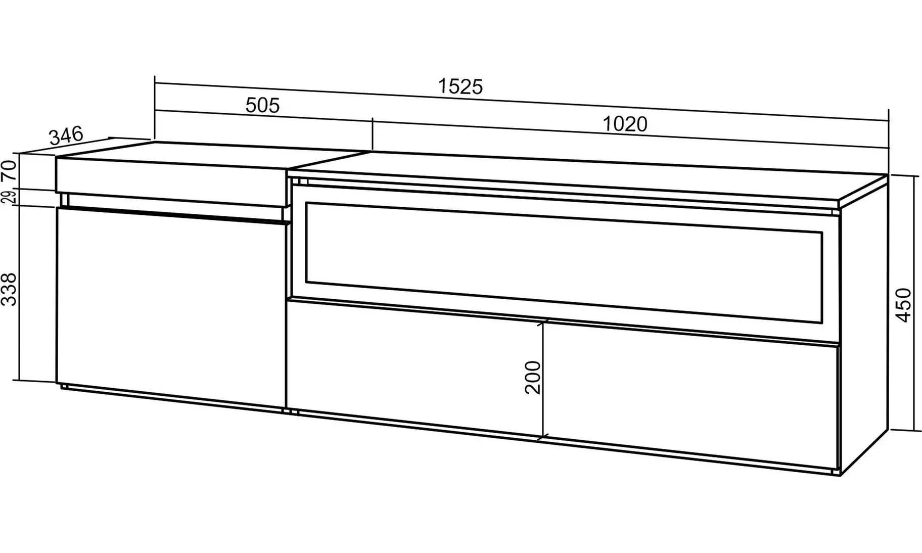 Meuble TV avec ou sans cheminée électrique LED