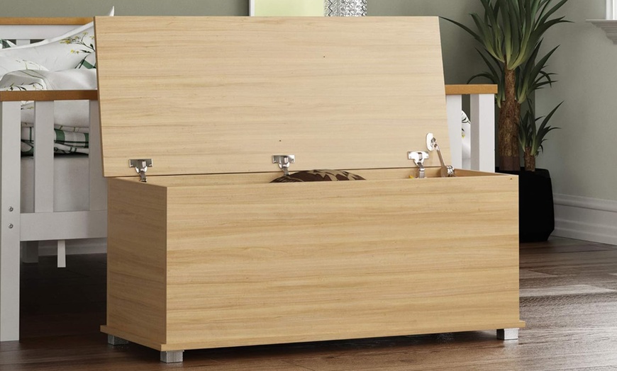 Image 5: Leon Wood Ottoman - Stylish Storage Solution