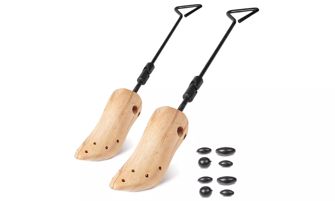 iMounTEK 2-Way Wood Boot Stretchers Shoe Expander w/ Adjustable Length & Width