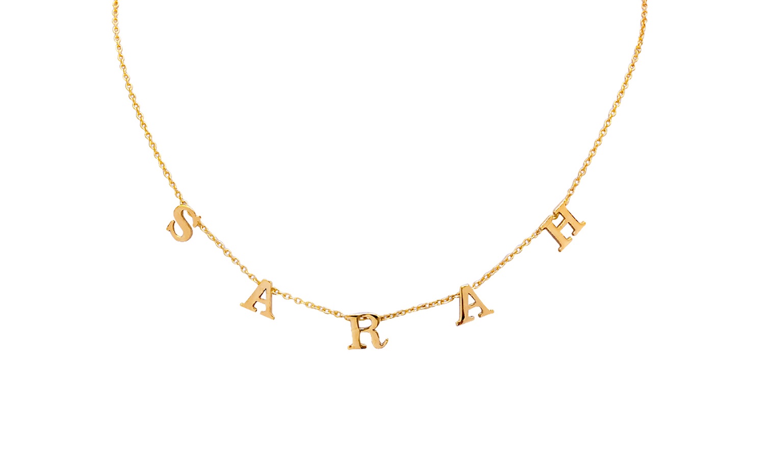 Up to 84% Off Custom Letter Name Necklace from MonogramHub
