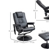 Image 12: HOMCOM Recliner Massage Chair with Footstool