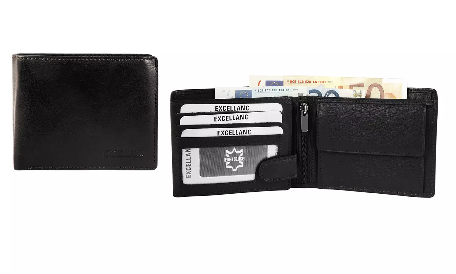 1x, 2x, oder 3x Herren- oder Unisex-Geldbörse aus Leder