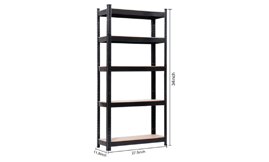 Image 6: Five-Tier Heavy-Duty Metal Shelving Rack