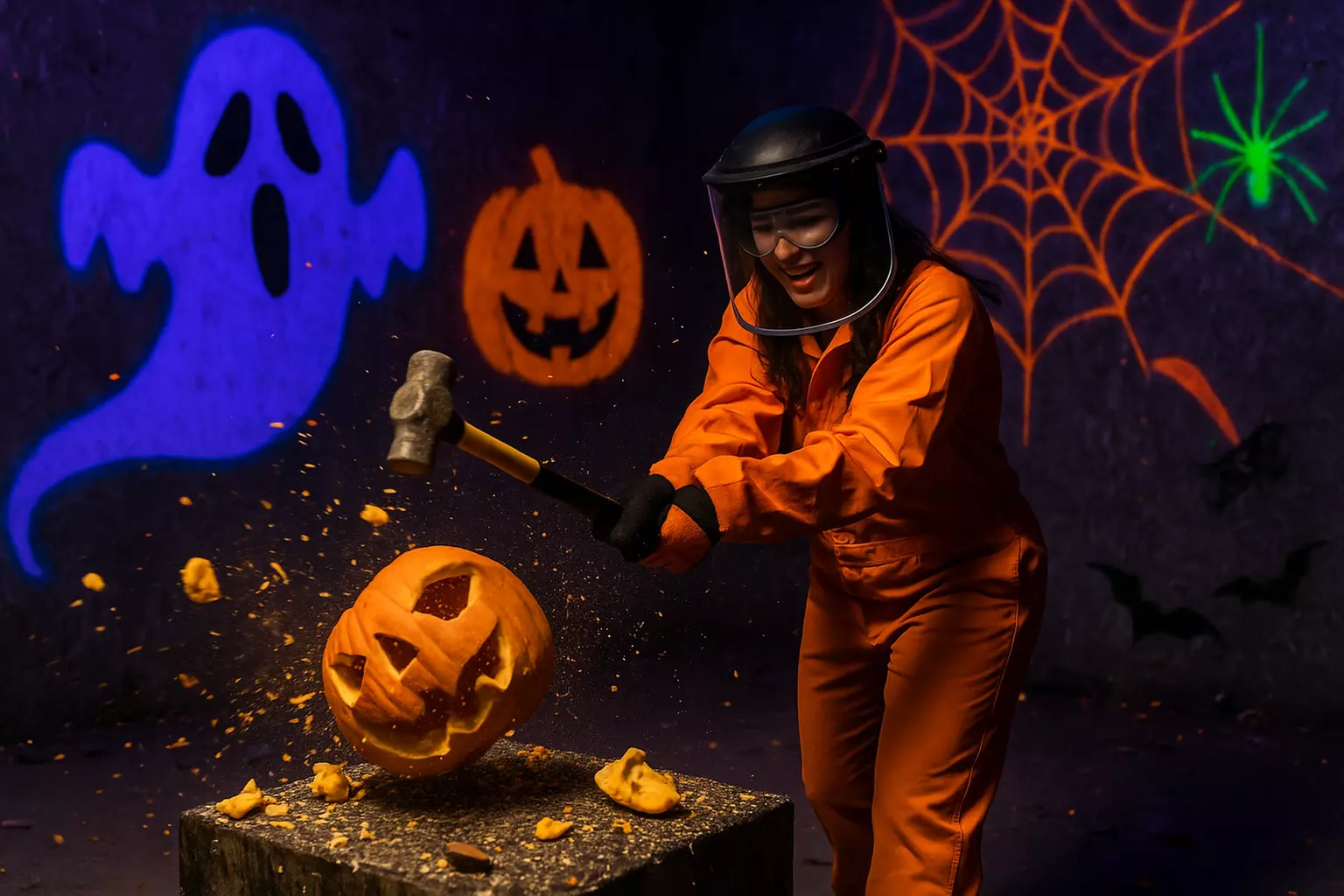 Pumpkin Smashing Fun Awaits You - Halloween Rage Room Pumpkin Smash n' Bash for 1, 2, 4, or 6 (Up To 36% Off) - Second Medium