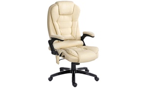 Eight-Point PU Leather Reclining Massage Chair