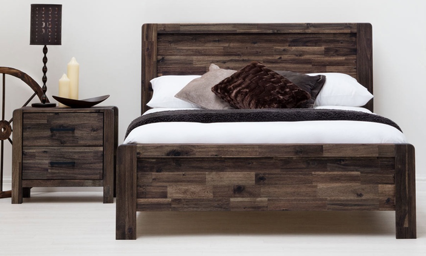 Image 4: Acacia Wood Bed Frame