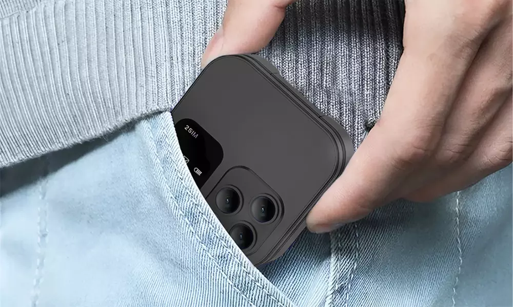 Telefono tascabile pieghevole nero