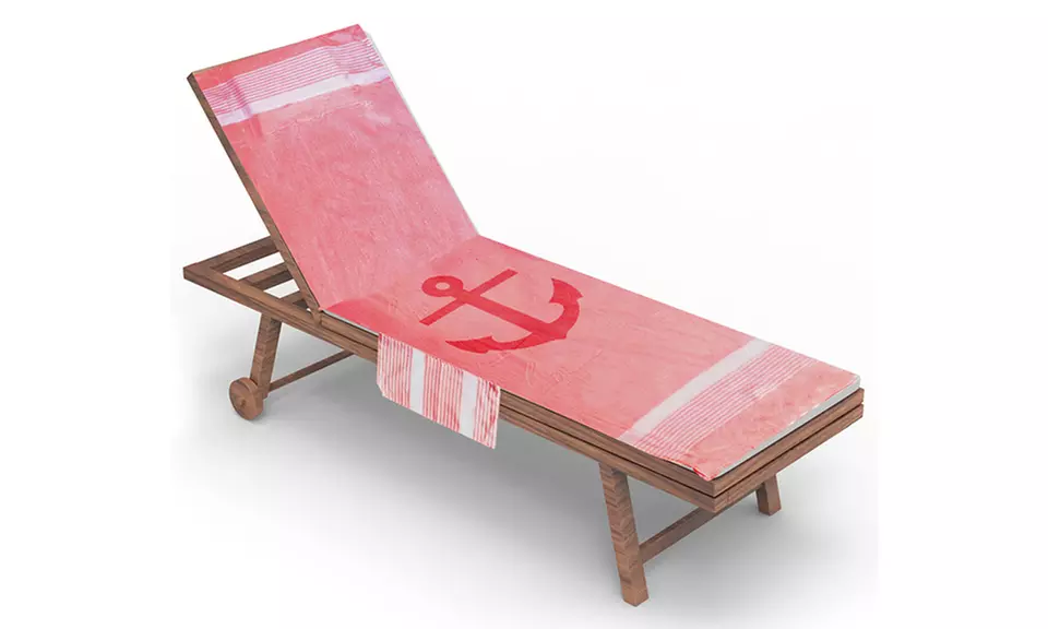 Telo mare in cotone con cuscino removibile e tasche portaoggetti