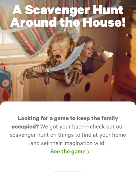 A Scavenger Hunt Around the House!