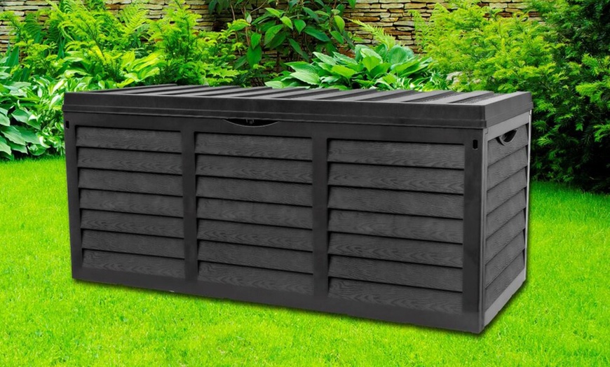 Image 1: Black Outdoor Plastic Storage