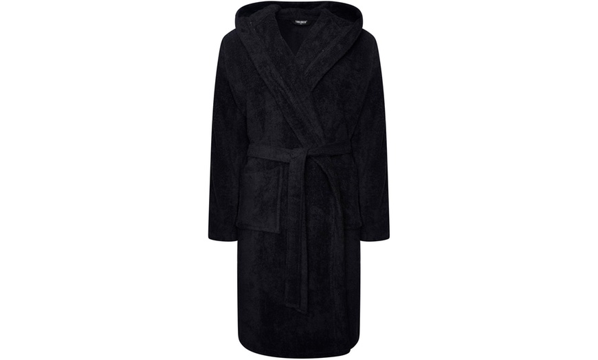 Image 3: Men's Hooded Snuggle Fleece Robe