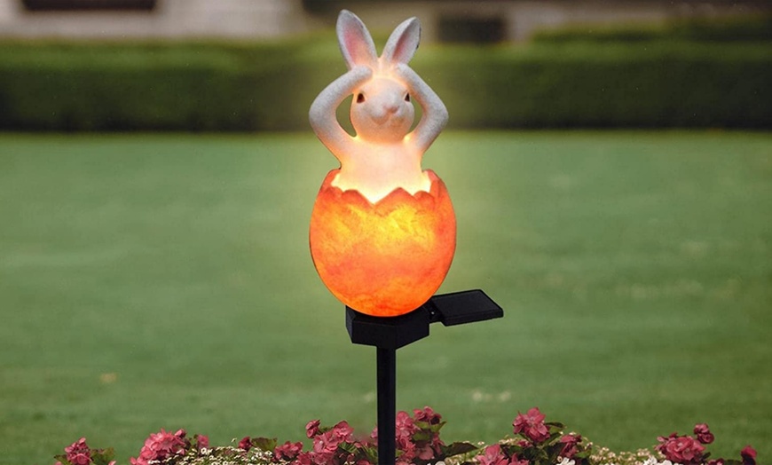 Image 11: One, Two or Three Rabbit-Shaped Sculpture Solar Garden Lights