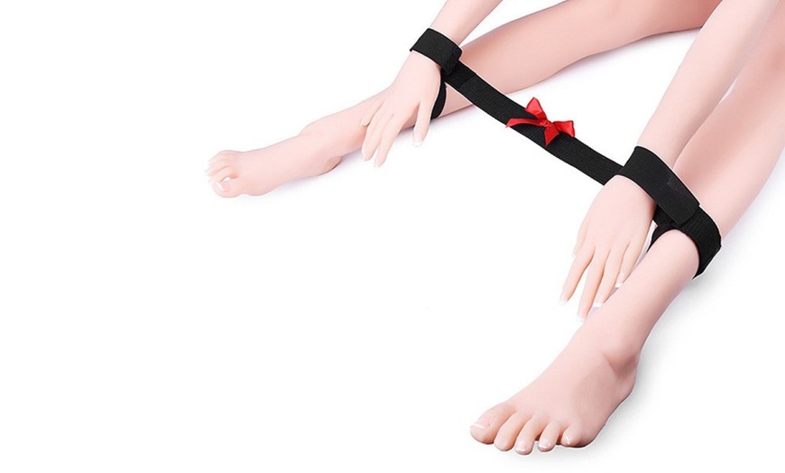 Image 3: Nylon-Covered Leg Spreader Bar with Cuffs