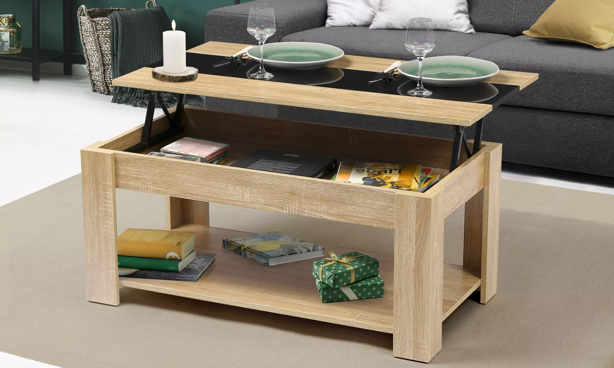 Table basse relevable facile d'utilisation - Primary Image