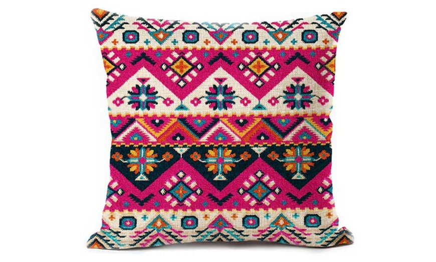 Image 5: 4Pcs Boho Printed Cushion Covers