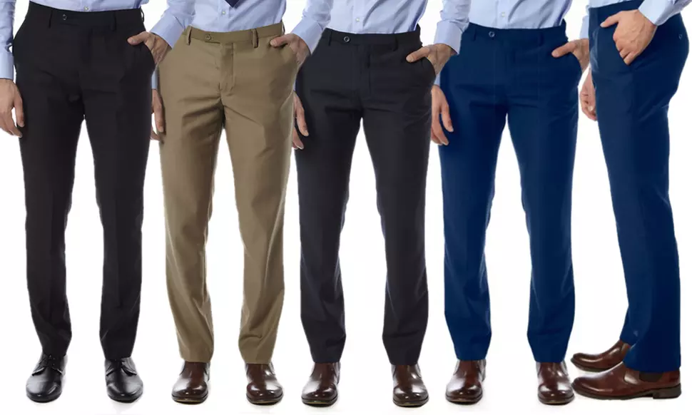 Alberto Cardinali Men's Slim-Fit Flat-Front Dress Pants (Sizes 32-50; Multiple Inseams) - Primary Image