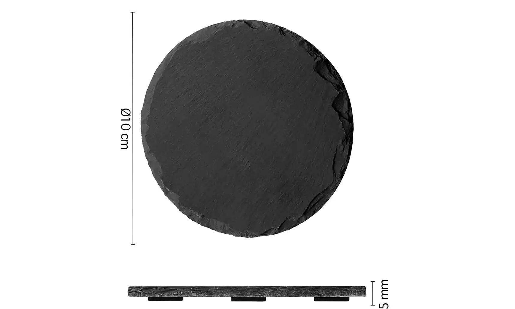 Set di 8 sottobicchieri rotondi in ardesia con supporto metallico