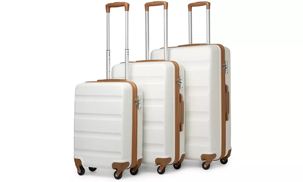 KONO Horizontal Design Hard Shell Suitcase Set with Combination Lock