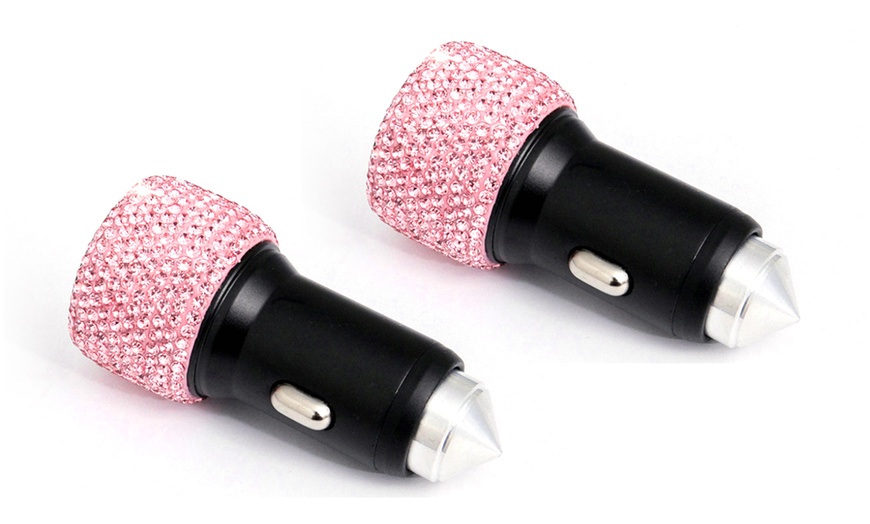 Image 19: Diamond Car Charger with Three-in-One Charging Cable