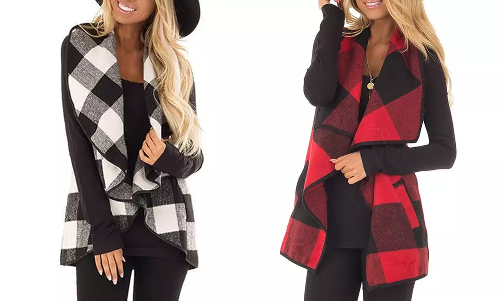Leo Rosi Buffalo Plaid Vest. Plus Sizes Available. - Primary Image