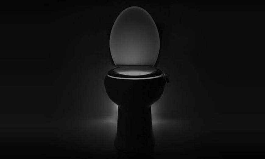 Image 2: One or Two LED Night Toilet Lights with Motion Sensor