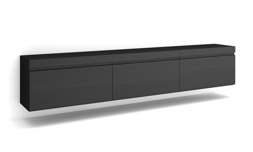 Image 2: Meuble TV suspendu avec grande capacité de rangement  
