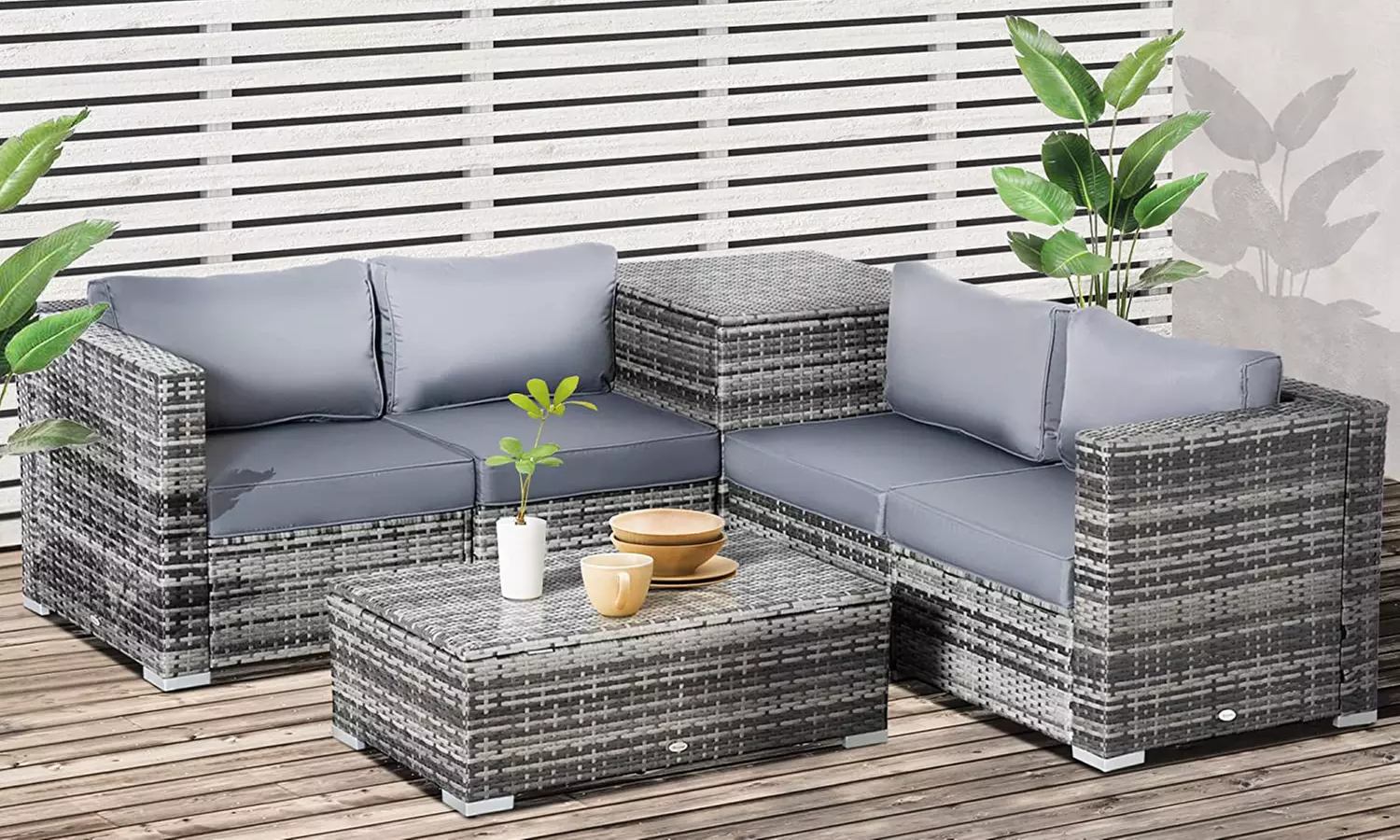 Outsunny Four-Seater Conversion Outdoor Furniture Set - Primary Image