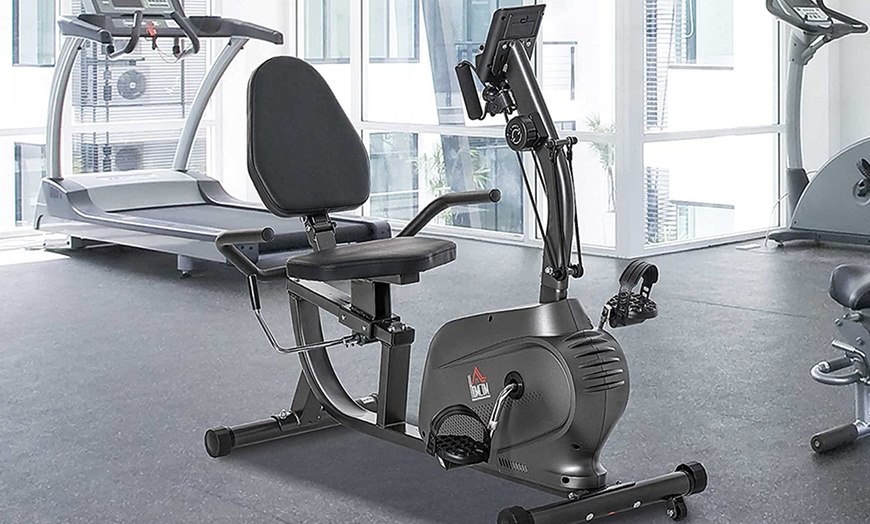 Image 1: HomCom Magnetic Exercise Bike