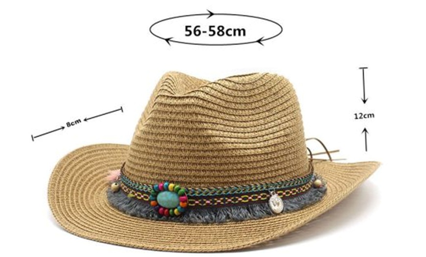 Image 2: Cowboy-Style Straw Hat