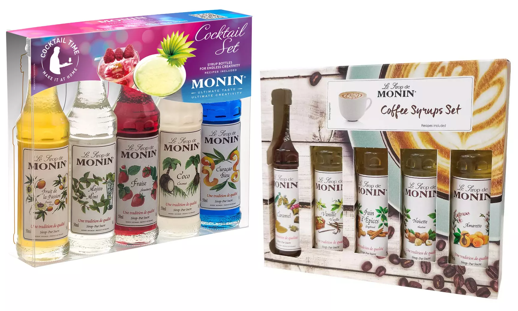 1x oder 2x Monin Kaffee- oder Cocktail-Set 5x 50 ml - Primary Image