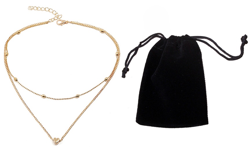 Image 12: Layered Heart Choker