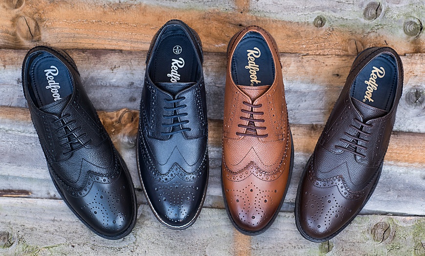 Image 2: Men's Leather Derby Brogues