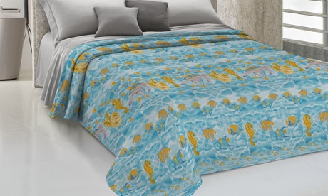 Copriletto in cotone Sea Life, disponibile in 3 dimensioni e 4 colori