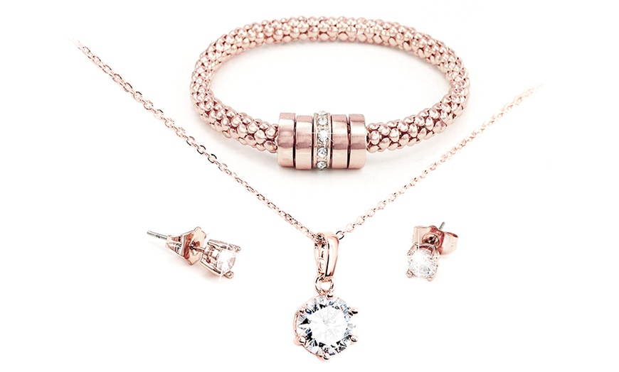 Image 2: 1x oder 2x Schmuck-Set mit Swarovski®-Kristallen
