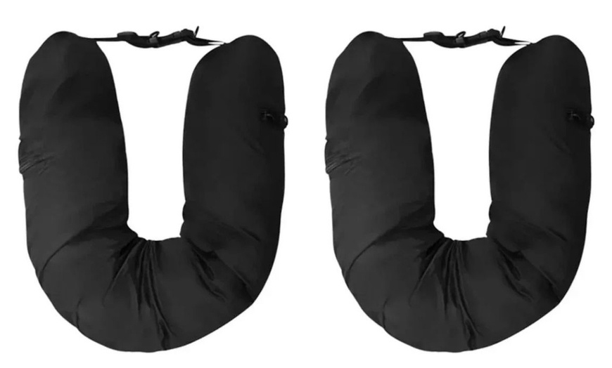 Image 6: Hidden Storage Travel Neck Pillow