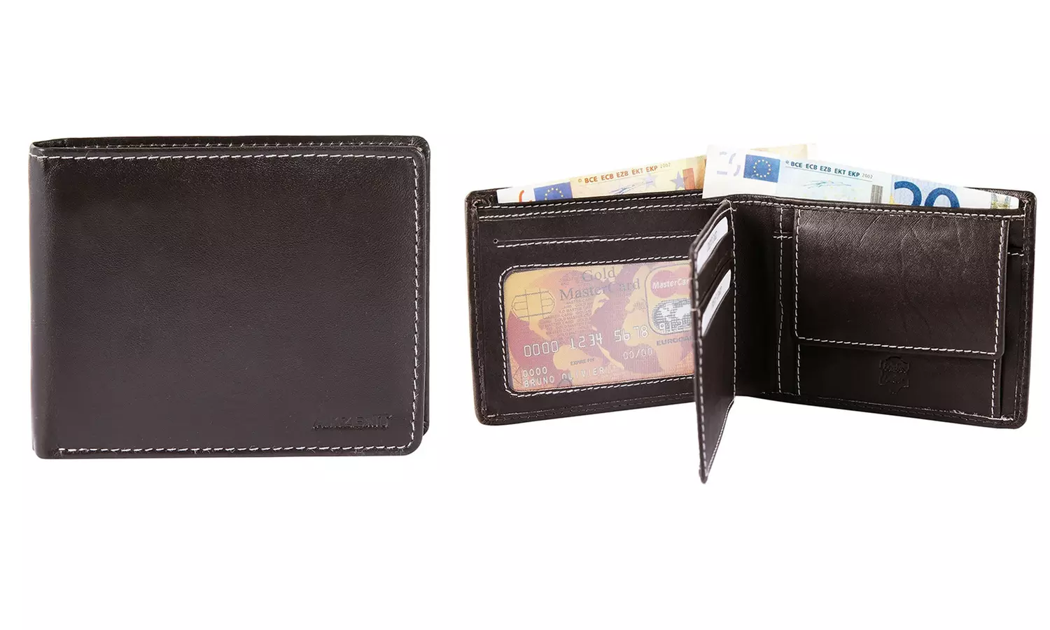 1x, 2x, oder 3x Herren- oder Unisex-Geldbörse aus Leder