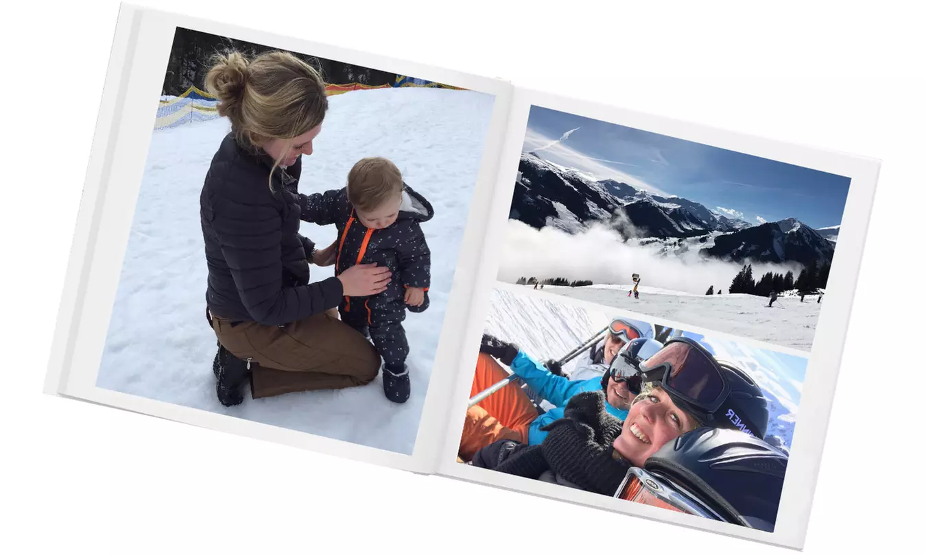 Quadratisches Hardcover-Fotoalbum 30 x 30 cm mit bis zu 144 Seiten