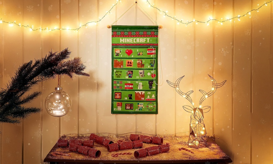 Image 2: Minecraft Reusable Christmas Advent Calendar, Customisable with 24 Pockets
