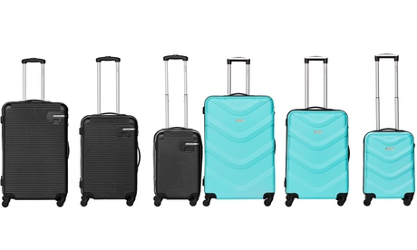 Set de 3 valises à coque rigide en ABS avec cadenas à combinaison, de la marque Bannisters